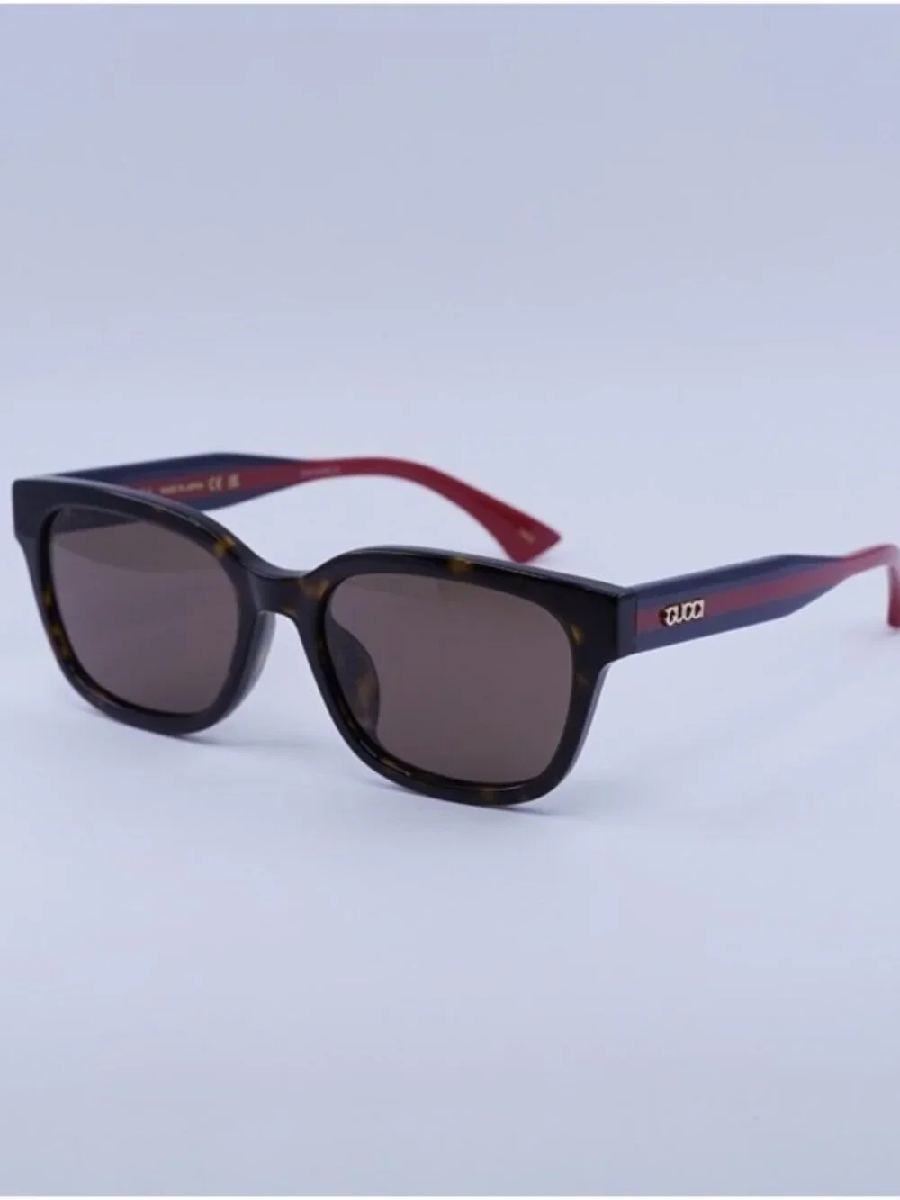 Gucci GG1872SK 002 Sunglasses Dark Havana/Blue/Red Square Frames